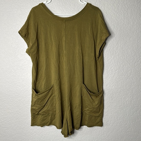 Anthropologie LaBiz Pocket Romper Size 8 Shorts Short Sleeve Baggy Low Back - Picture 5 of 6